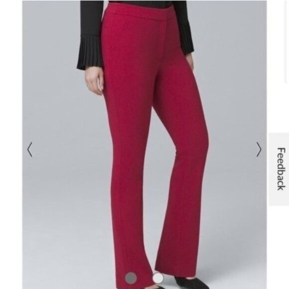 White House Black Market Pants - NWT White House Black Market Crepe Slim Flare Suiting Pants - Empress Red